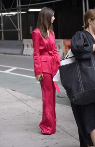Emily Ratajkowski in a Pink Suit