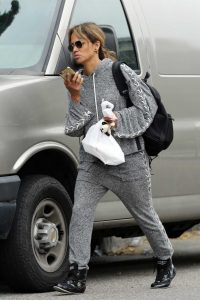 Halle Berry in a Gray Suit