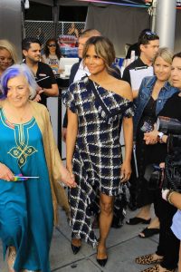 Halle Berry in a Plaid Dress