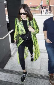 Jessie J in a Green Snakeskin Jacket