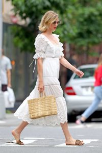 Karlie Kloss in a White Summer Lace Dress