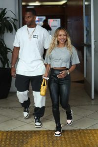 Karrueche Tran in a Black Pants