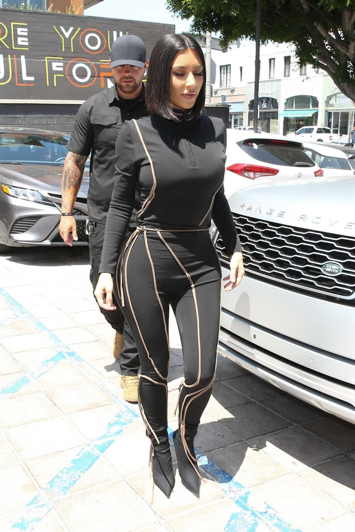 Kim Kardashian in a Black Form Fitting Suit Was Seen Out in Los Angeles ...