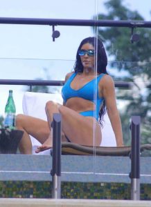 Kardashian in a Blue Bikini
