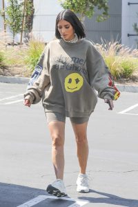 Kim Kardashian in a Gray Sweatshirt