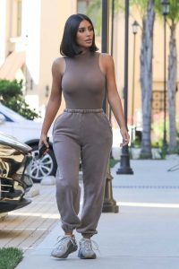 Kim Kardashian in a Purple Sweatpants