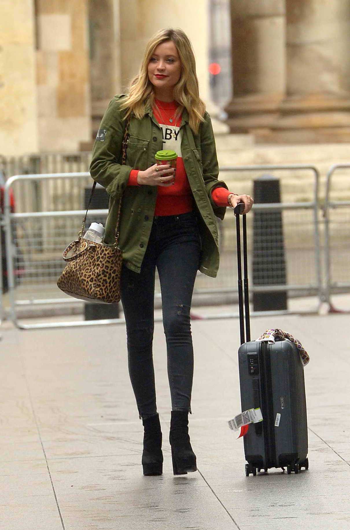 Laura Whitmore in a Green Jacket