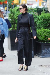 Lily Aldridge in a Black Pants