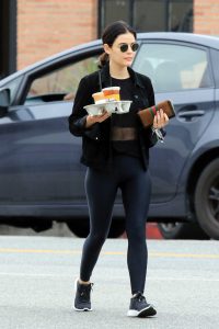 Lucy Hale in a Black Leggings