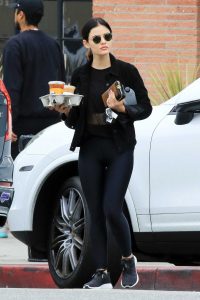 Lucy Hale in a Black Leggings