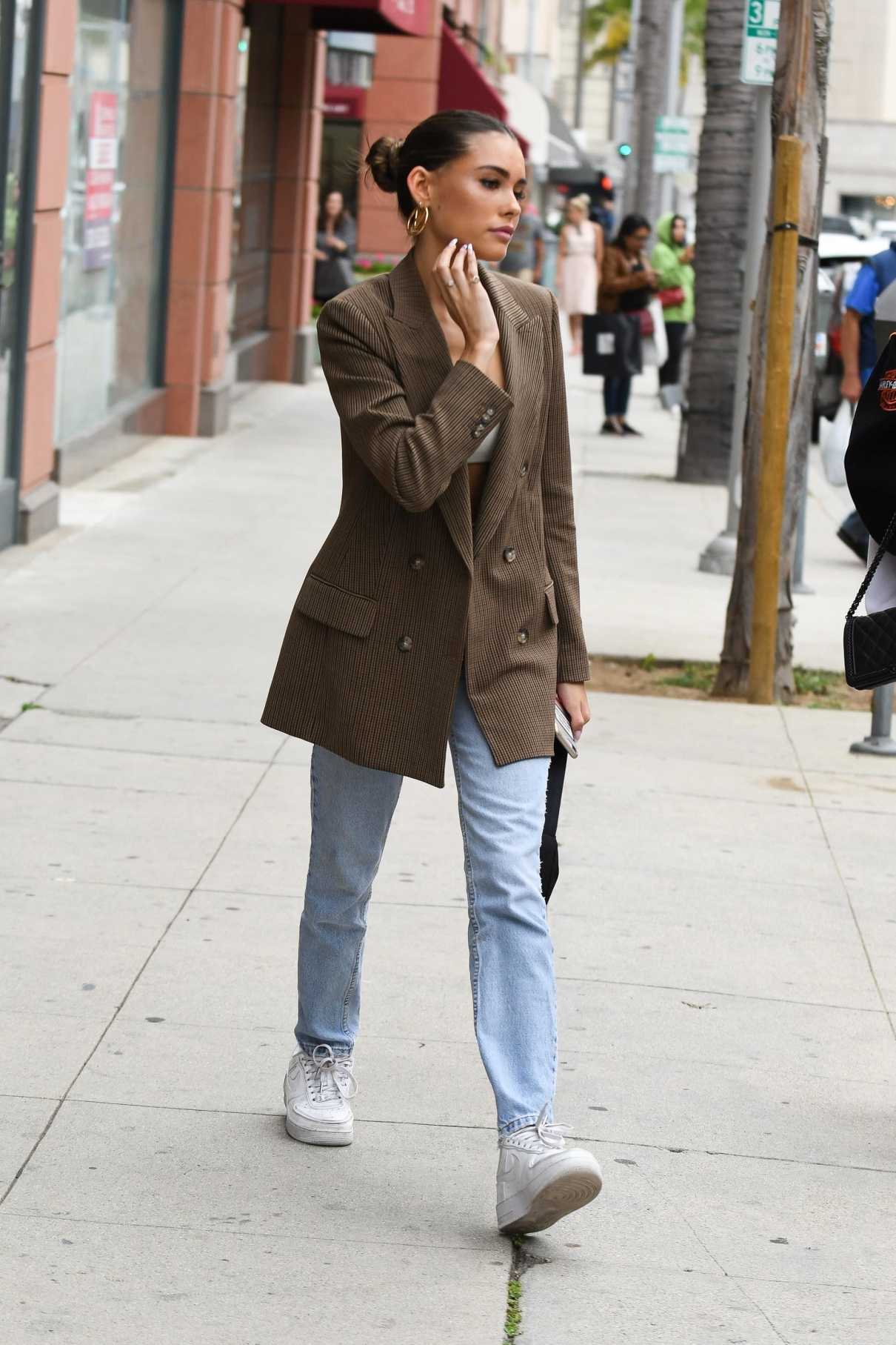 Madison Beer in a Brown Blazer