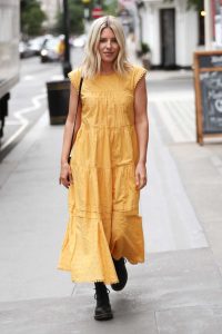 Mollie King in a Yellow Dress