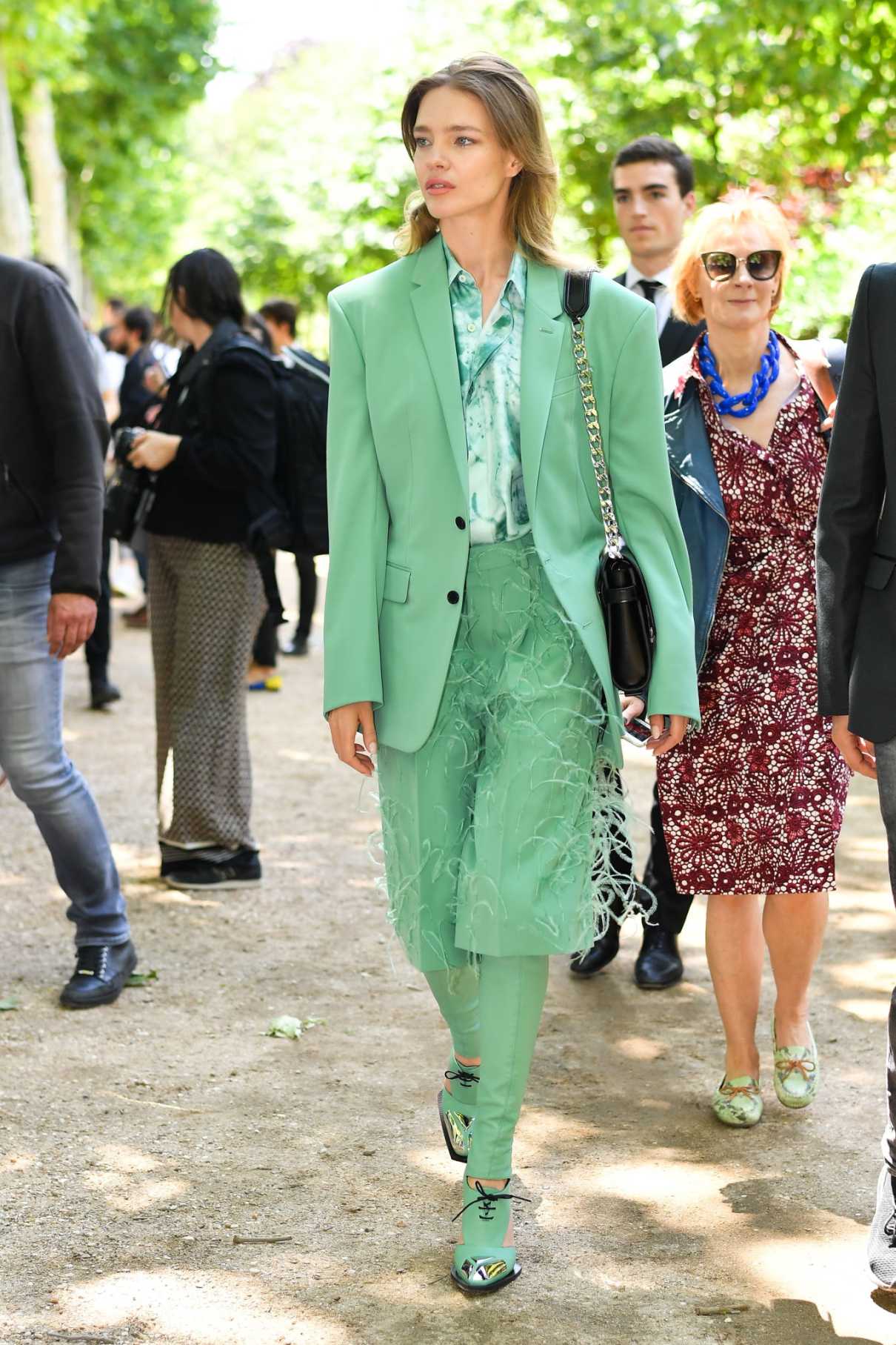 Natalia Vodianova Arrives at 2020 Berluti Menswear Spring Summer Show