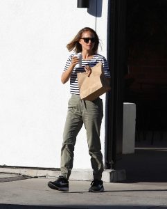 Natalie Portman in a Striped Tee