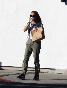 Natalie Portman in a Striped Tee