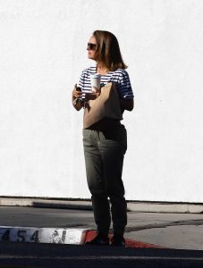 Natalie Portman in a Striped Tee