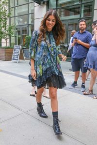 Camila Morrone in a Short Floral Dress