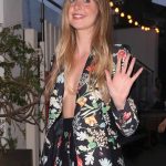 Diana Vickers in a Black Floral Suit Arrives at the Pimm’s Summer Party in London 07/18/2019