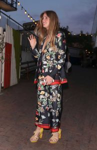 Diana Vickers in a Black Floral Suit