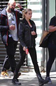 Diane Kruger in a Black Leather Jacket