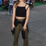 Haley Lu Richardson in a Green Pants Visits Knott’s Summer Nights in Buena Park 07/06/2019