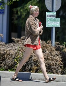 Ireland Baldwin in a Red Shorts