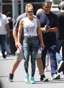 Jennifer Lopez in a Camo Leggings