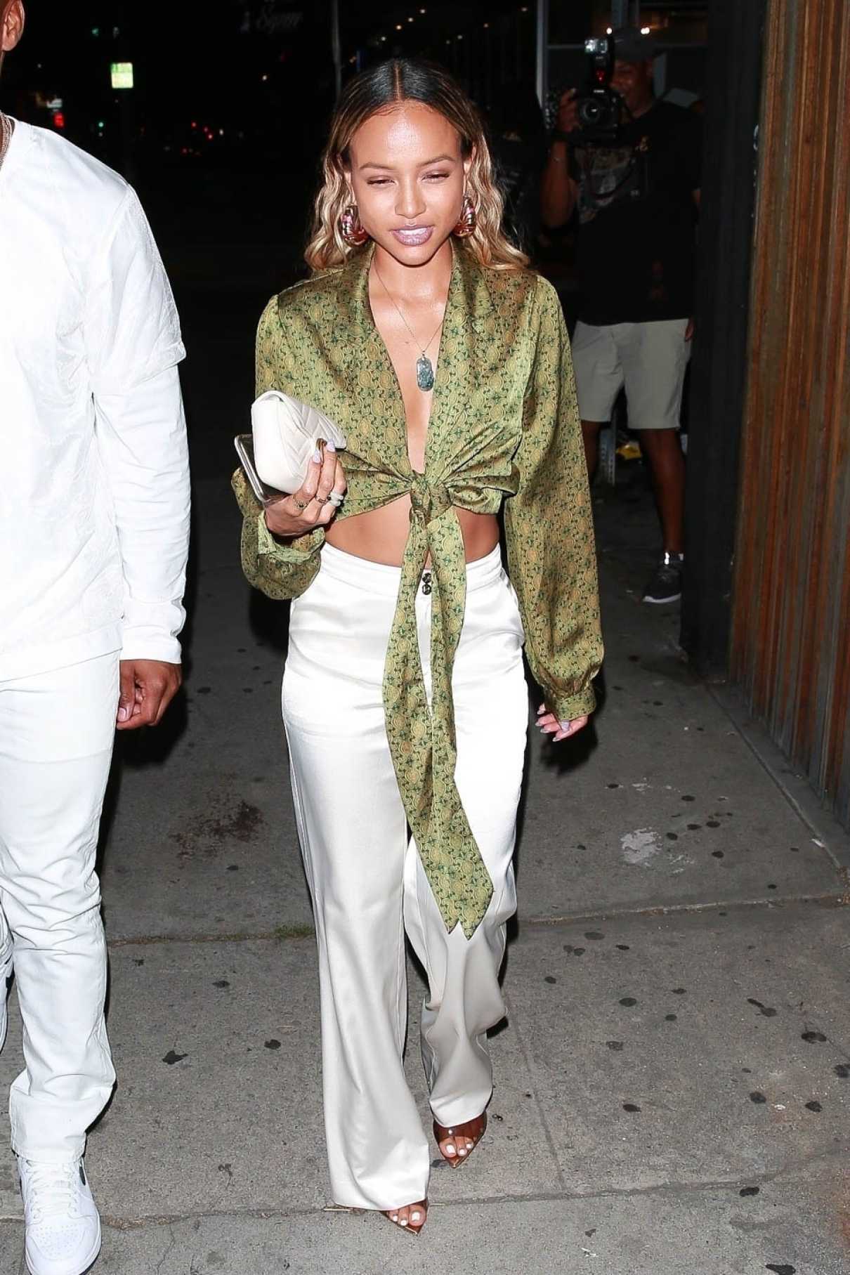 Karrueche Tran in a White Pants