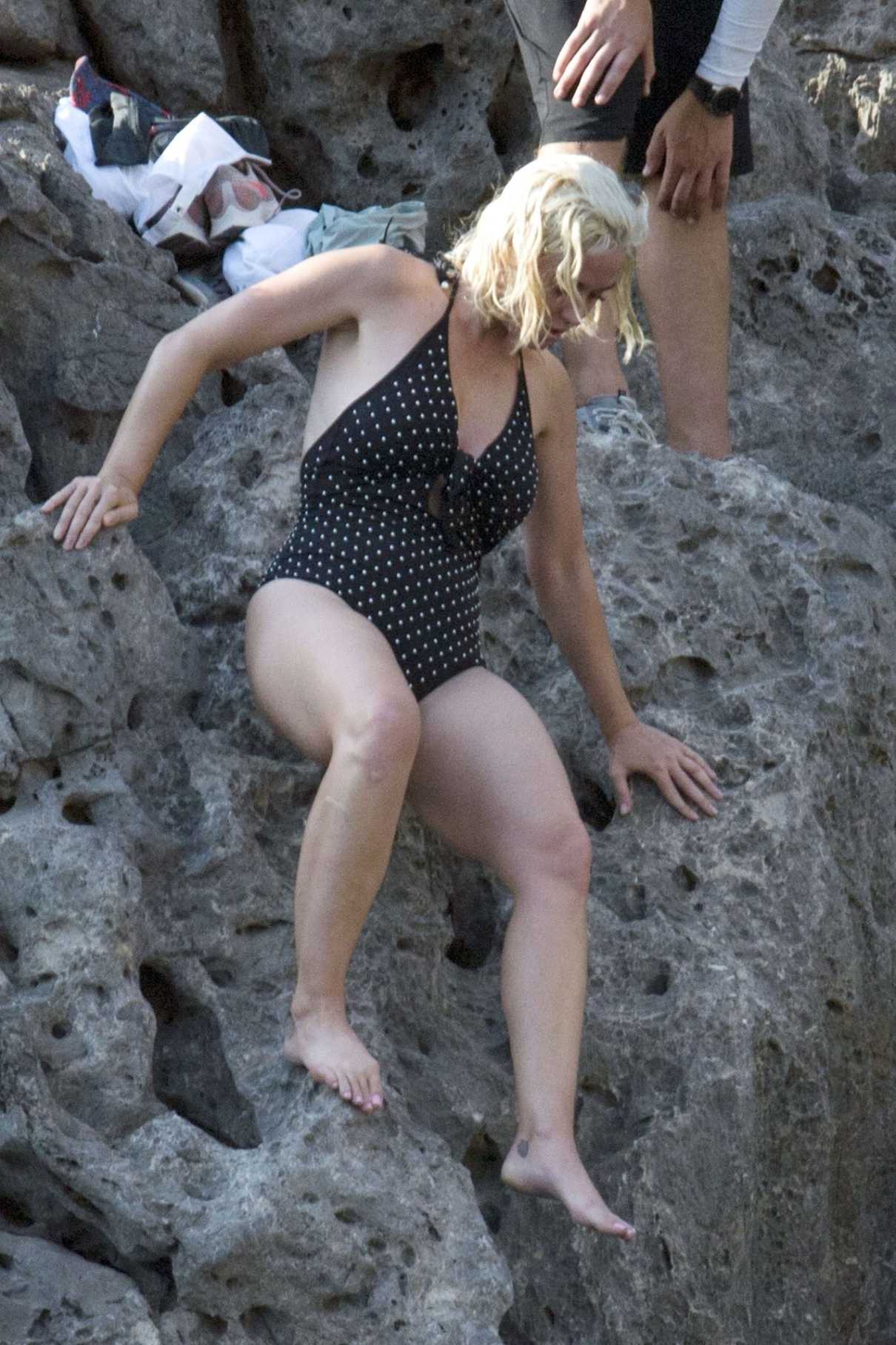 Katy Perry in a Polka Dot Swimsuit