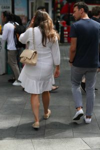 Kelly Brook in a Short White Dress