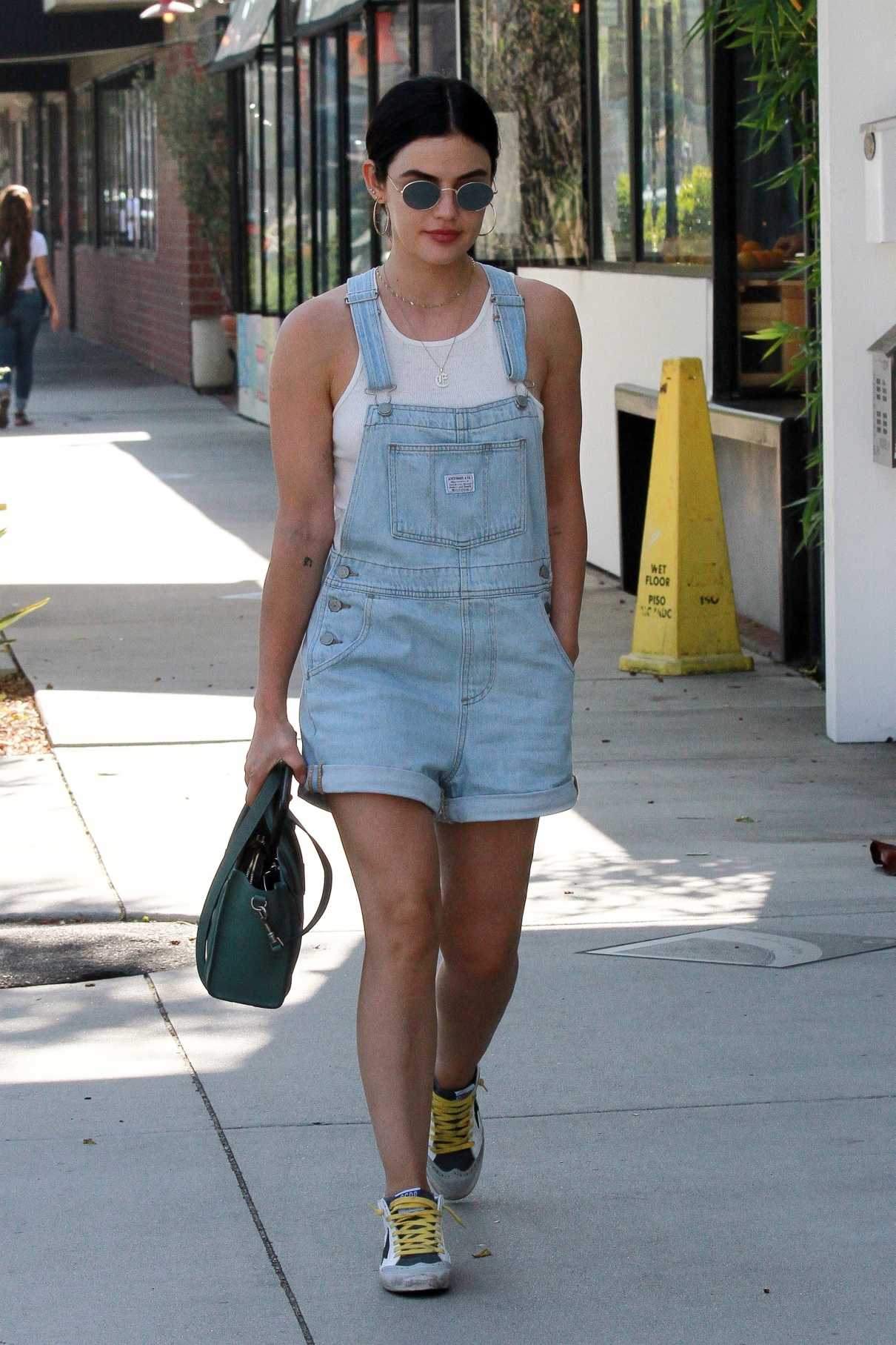 Lucy Hale in a Blue Denim Jumpsuit Was Seen Out in Los Angeles 07/06 ...