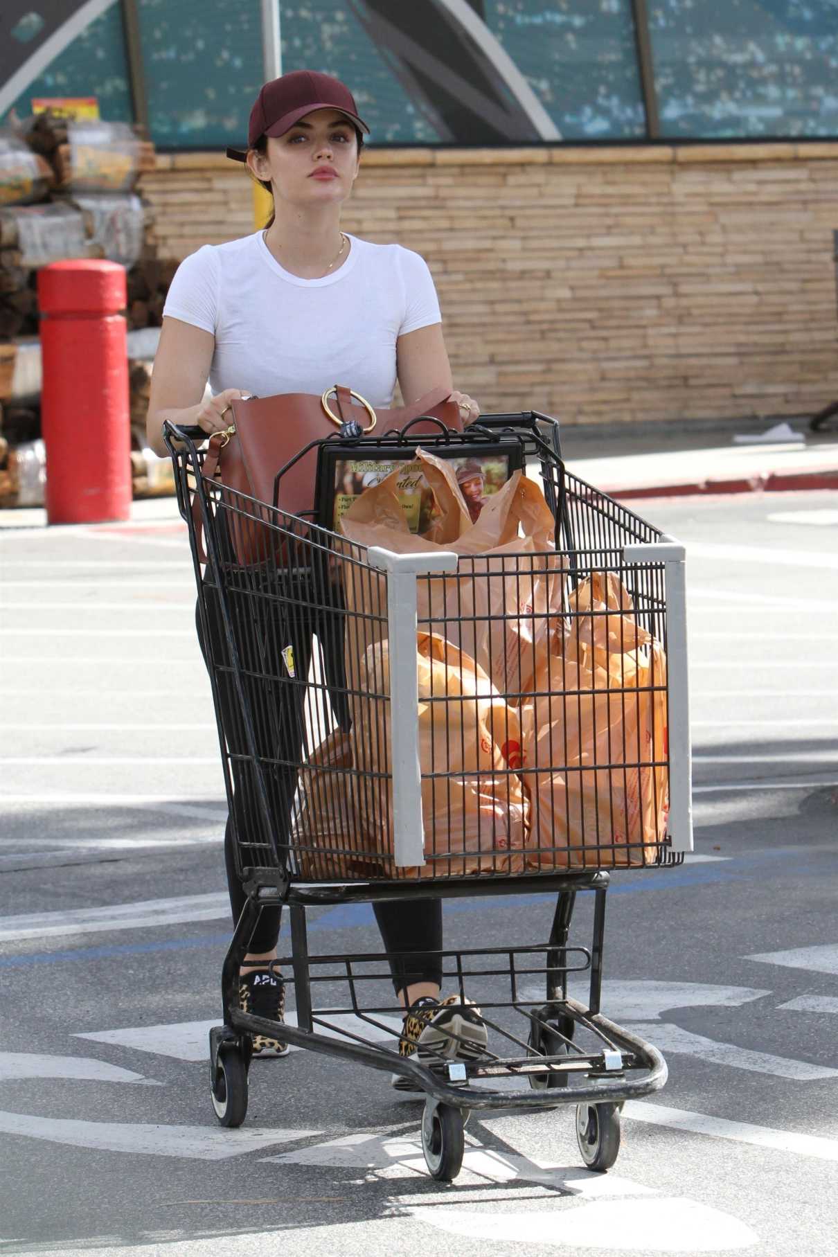 Lucy Hale in a White Tee