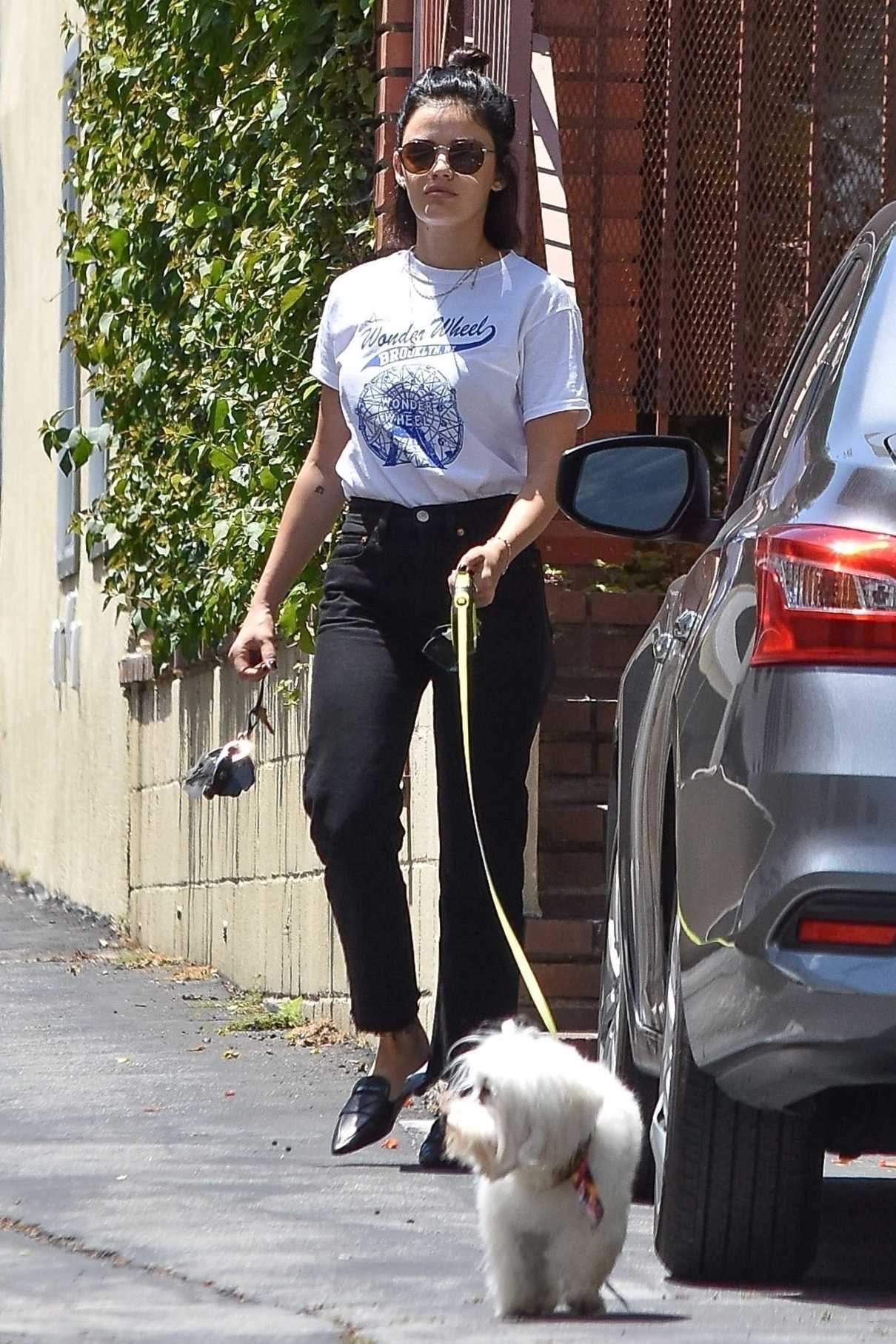 Lucy Hale in a White Tee