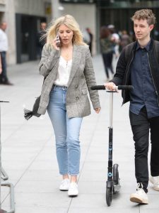 Mollie King in a White Sneakers