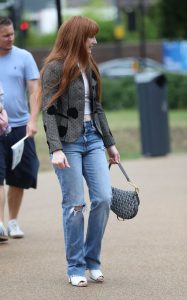 Nicola Roberts in a Blue Ripped Jeans