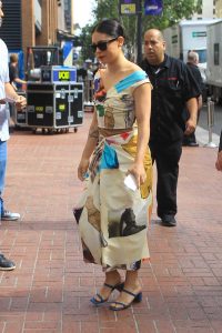 Rosa Salazar in a Colored Dress