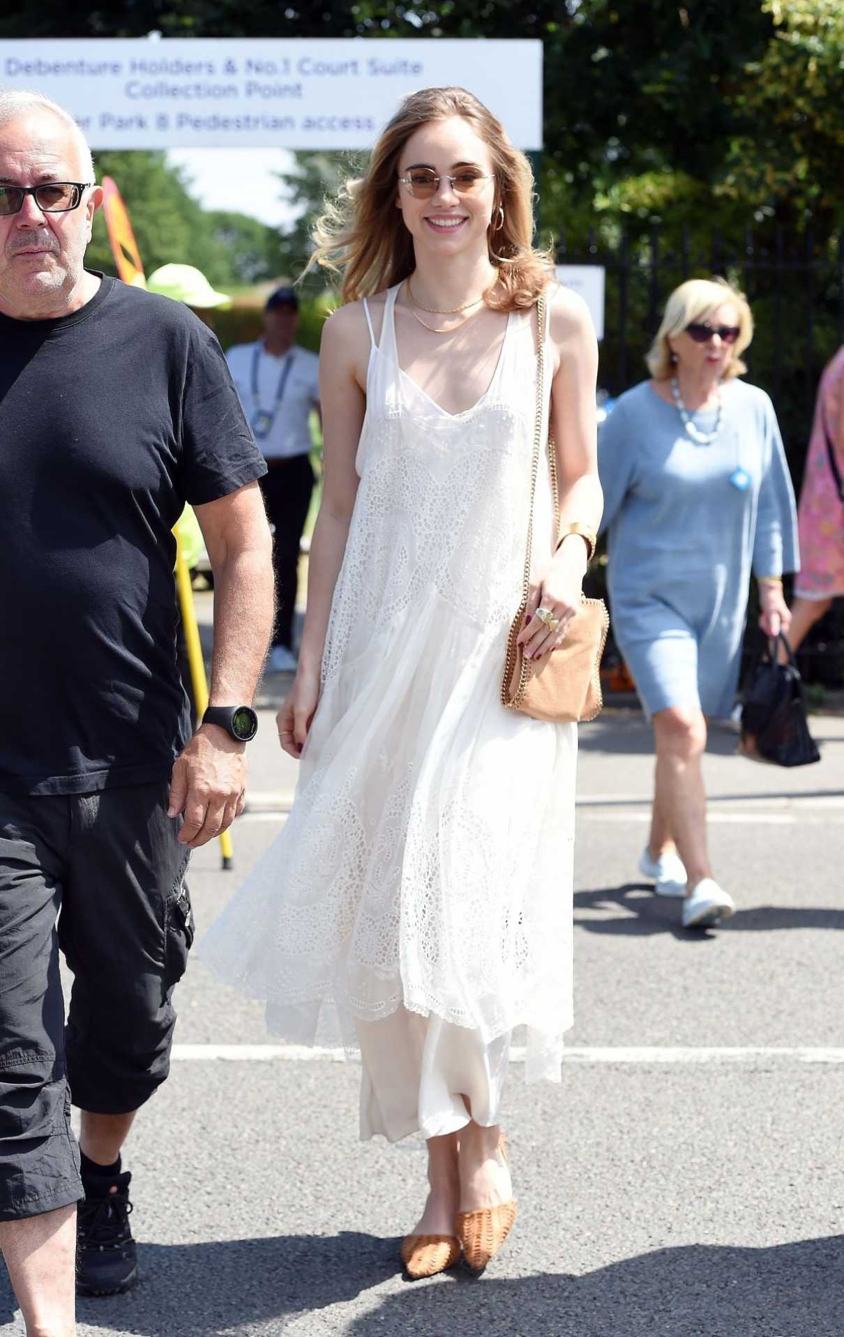 Suki Waterhouse in a White Summer Dress