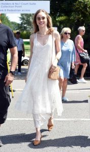 Suki Waterhouse in a White Summer Dress