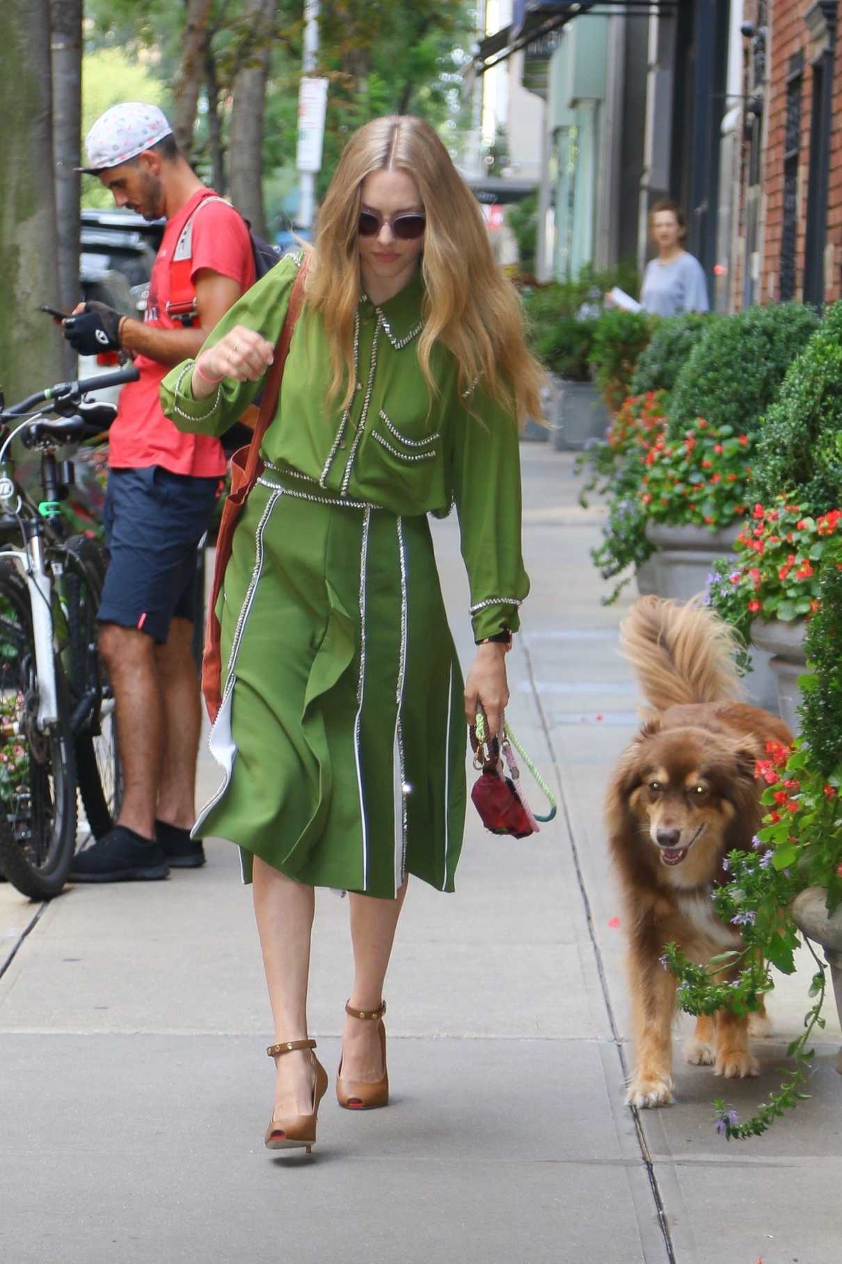 Amanda Seyfried in a Green Dress
