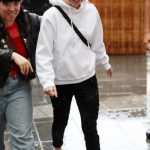 Bea Miller in a White Hoody Leaves Global Radio in London 08/19/2019