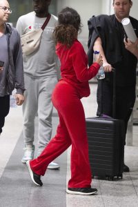 Camila Cabello in a Red Jogging Suit