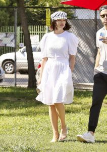 Crystal Reed in a White Dress