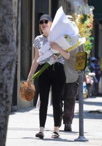 Emma Stone in a Striped Tee