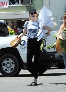 Emma Stone in a Striped Tee