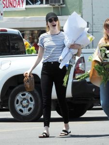 Emma Stone in a Striped Tee