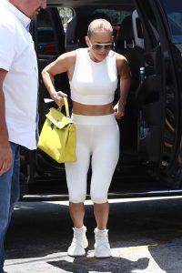 Jennifer Lopez in a White Workout Clothes