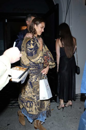 Jessica Alba Arrives at Craigs Restaurant in West Hollywood 08/28/2019