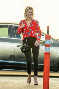 Julianne Hough in a Red Floral Blouse