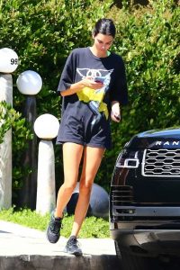 Kendall Jenner in a Black Tee