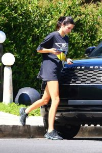 Kendall Jenner in a Black Tee